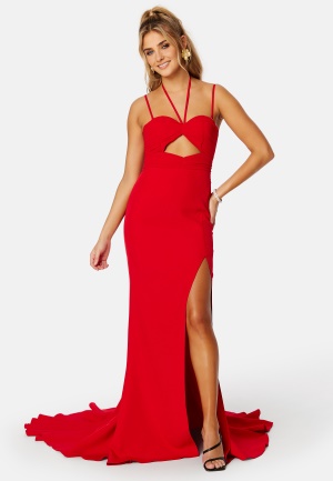 Elle Zeitoune Paityn Side Slit Dress Red L (UK14)
