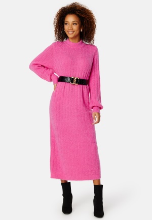 SELECTED FEMME Glowie LS Knit O-Neck Dress Phlox Pink XS
