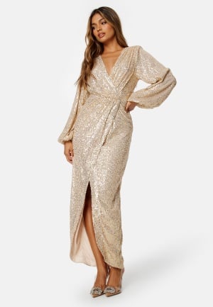 Bubbleroom Occasion Leija Sparkling Gown Gold XL