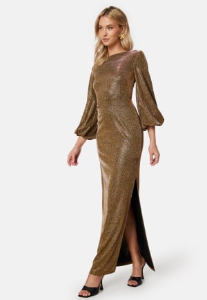 Bubbleroom Occasion Liise Sparkling Gown Gold-coloured / Black 34
