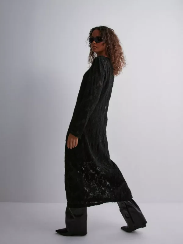 Object Collectors Item - Langærmede kjoler - Black - Objanmari Ls Midi Dress E Aw Fair 2 - Kjoler - Long sleeved dresses
