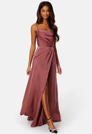 Bubbleroom Occasion Marion Waterfall Gown Dark old rose 44