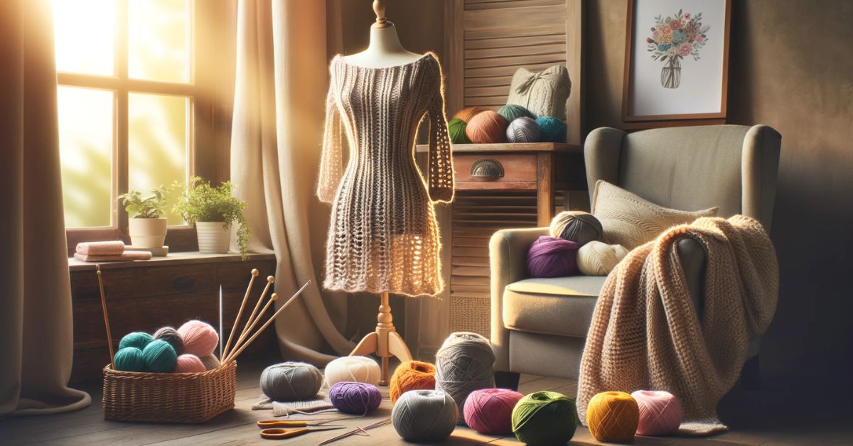 Hjemmestrikket kjole